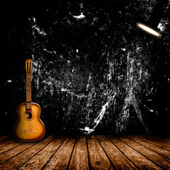 Guitar in the interior 
