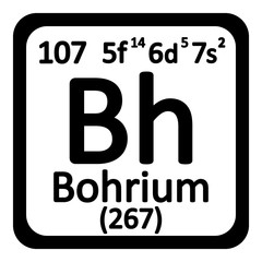 Periodic table element bohrium icon.