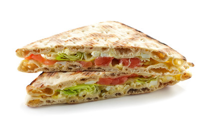 triangle sandwich with salmon