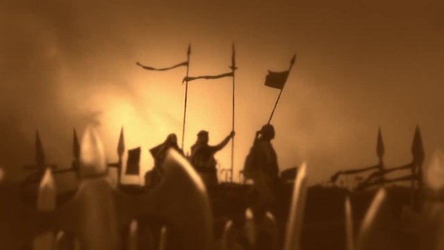 Army of Christian Warriors Preparing for Battle