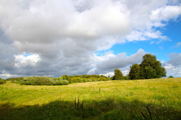 Shadows and clouds on a lovely meadow