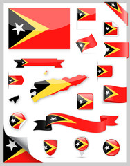 East Timor Flag Set - Vector Collection