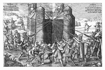 Obraz premium Year 1621, Catholic flyer against Calvinism