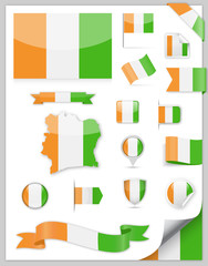 Ivory coast Flag Set - Vector Collection