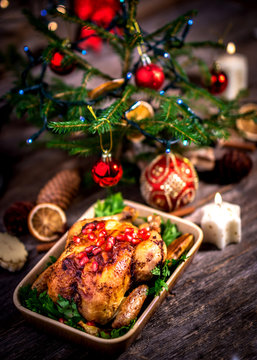Roasted chicken for Christmas lunch