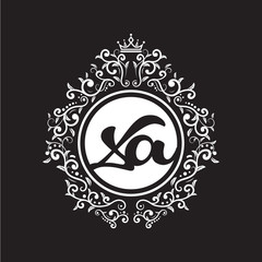 vintage circle initial logo