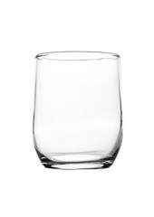 Empty whiskey glass isolated on white