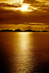 Golden Caribbean Sunset Islands
