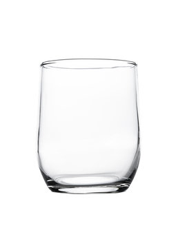 Empty whiskey glass isolated on white