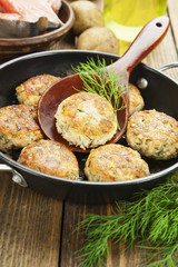 Burgers with fish and potato