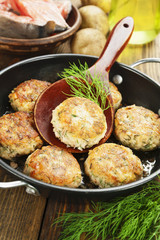 Burgers with fish and potato