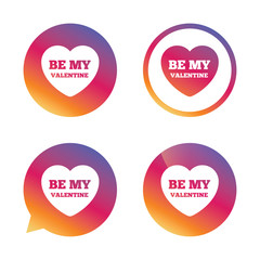 Be my Valentine sign icon. Heart Love symbol.