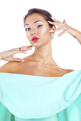 Naklejka premium Make Up. Beautiful brunette woman