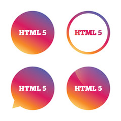 HTML5 sign icon. New Markup language symbol.