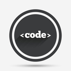 Code sign icon. Programming language symbol.