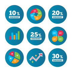 Sale discount icons. Special offer price signs.