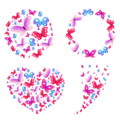 color butterflies,isolated on a white