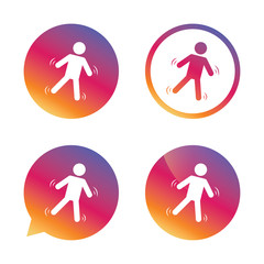 Man falls sign icon