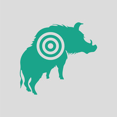 Boar silhouette with target icon