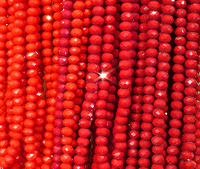 necklaces background of shiny red beads for sale