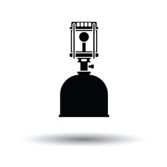 Camping gas burner lamp icon