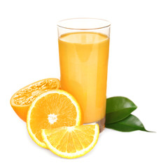 Orange juice, isolated on white