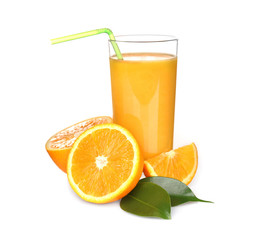 Orange juice, isolated on white