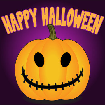 Happy Halloween - Stitched Jack O' Lantern