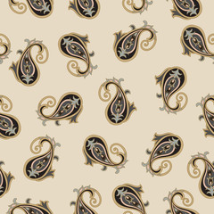 Abstract geometric leaf pattern. Arabic ornament. Floral Oriental Background