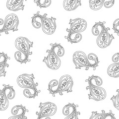 Floral leaves pattern. Flourish oriental ethnic background. Arabic ornament