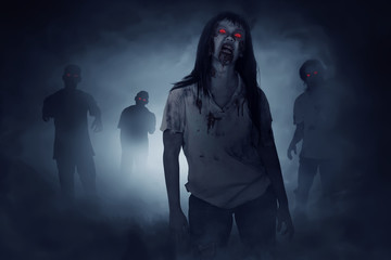 Naklejka premium Some zombies walking around
