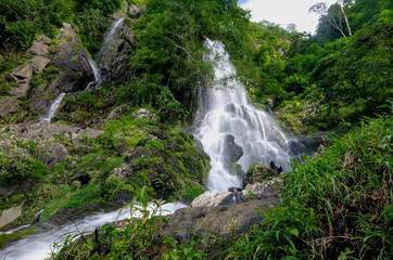 Waterfall in summer forest at  Cha Om, Kaeng Khoi District, Sara