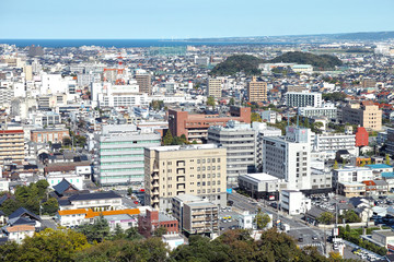 Obraz premium 米子市 市街地 鳥瞰