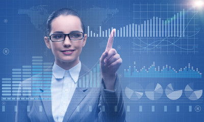 Businesswoman in stock exchange trading concept