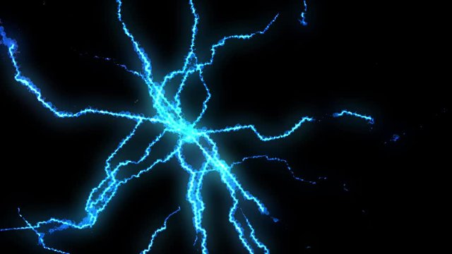 An abstract blue lightning electricity background. Loopable.  	
