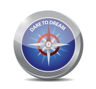 dare to dream compass sign concept