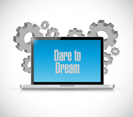 dare to dream computer sign concept
