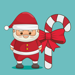 merry christmas characters kawaii style vector illustration design