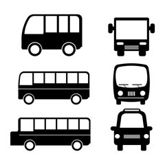 bus service set isolated icons vector illustration design