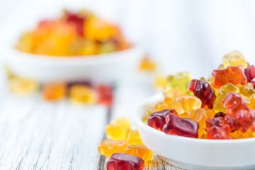 Bowl with Gummy Candy (selective focus)