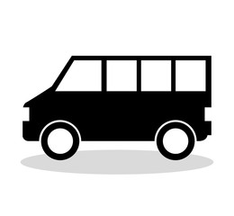 bus vehicle silhouette isolated icon vector illustration design