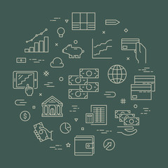 Round line concept for finance.