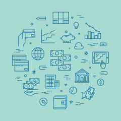 Round line concept for finance.