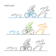 Obraz premium Vector triathlon logo.