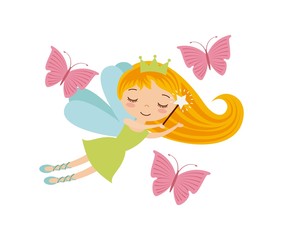 cute little fairy character vector illustration design