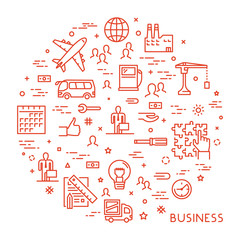 Round linear concept for business.