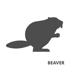 Black vector figure of beaver.