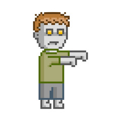 Vector pixel art set zombie for game