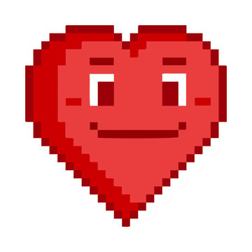 Vector pixel art heart for game