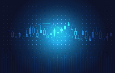 
Blue theme background concept about investment in stock. Vector stock charts and market analysis. Ideal for technology concept background.